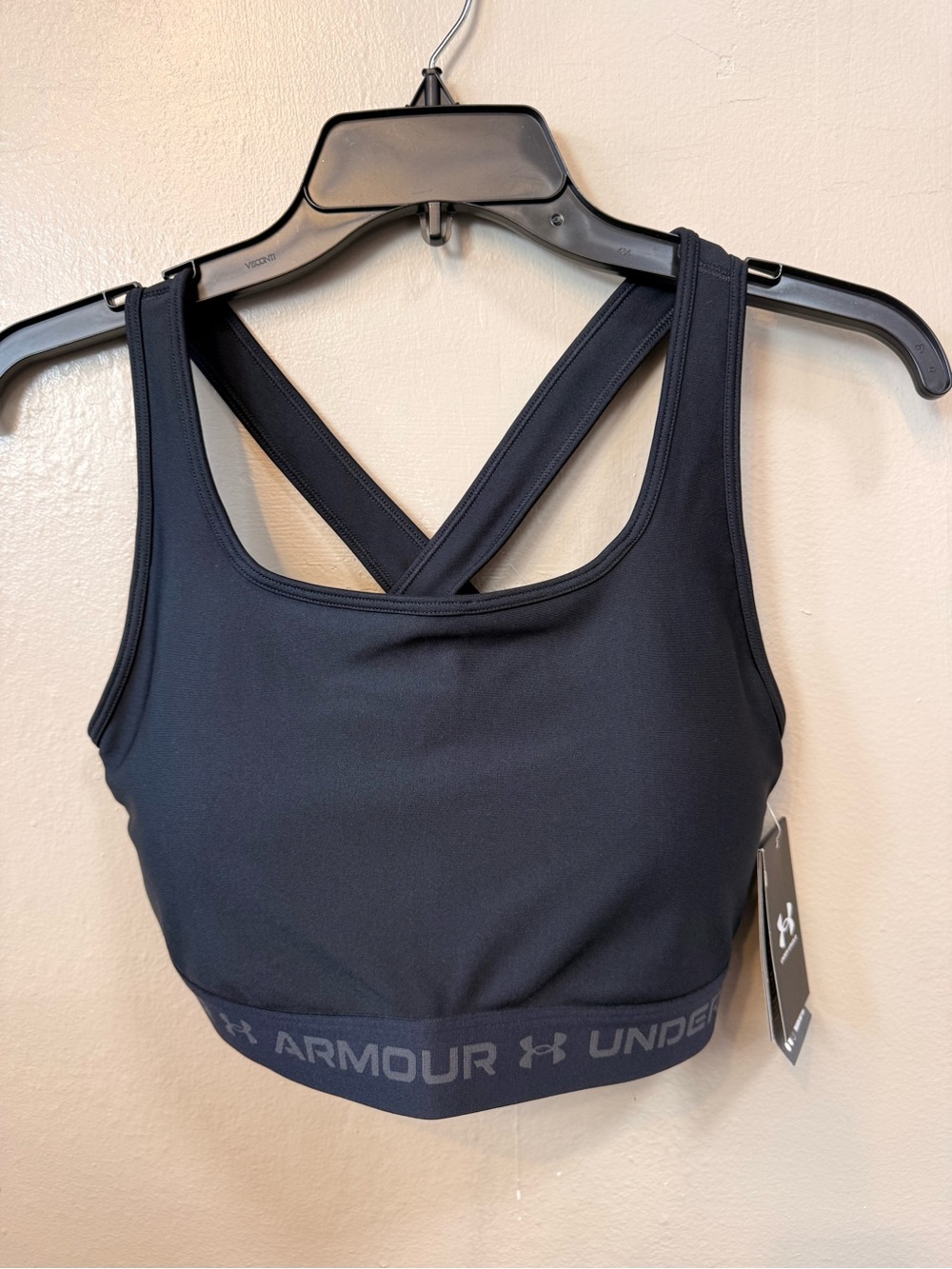 Under Armour Crossback Mid Sports Bra Black Size XL NWT